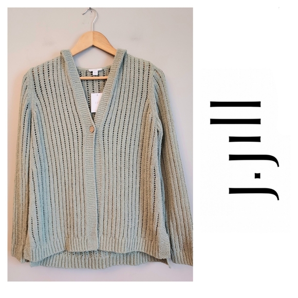 J. Jill Sweaters - J. Jill Seagrass Green Cardigan Hoodie Sweater Size Small NEW NWT